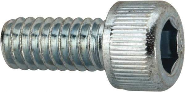 Value Collection - #8-32 UNC Hex Socket Drive, Socket Cap Screw - Alloy Steel, Zinc-Plated Finish, Fully Threaded, 3/8" Length Under Head - Industrial Tool & Supply