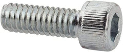 Value Collection - #8-32 UNC Hex Socket Drive, Socket Cap Screw - Alloy Steel, Zinc-Plated Finish, Fully Threaded, 1/2" Length Under Head - Industrial Tool & Supply