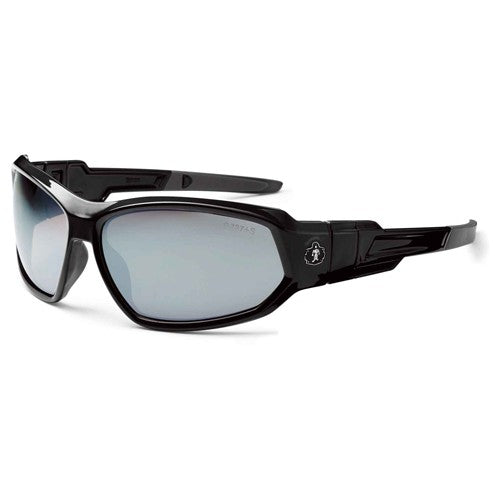 LOKI Silver Mirror Lens Black Safety Glasses // Goggles - Industrial Tool & Supply