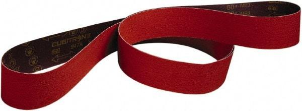 3M - 2" Wide x 132" OAL, 60 Grit, Ceramic Abrasive Belt - Ceramic, Medium, Coated, Series 947A - Industrial Tool & Supply