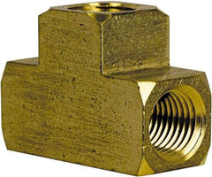 Cerro - 1/4 Female Thread, Brass Industrial Pipe Female Tee - FNPT, 1,200 psi - Industrial Tool & Supply