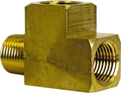 Cerro - 1/4 Male Thread x 1/4 Female Thread, Brass Industrial Pipe Street Tee - MNPT x FNPT, 1,200 psi - Industrial Tool & Supply
