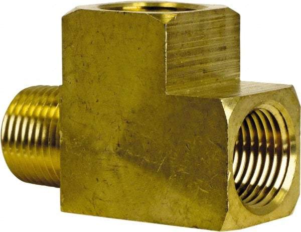 Cerro - 1/8 Male Thread x 1/8 Female Thread, Brass Industrial Pipe Street Tee - MNPT x FNPT, 1,200 psi - Industrial Tool & Supply