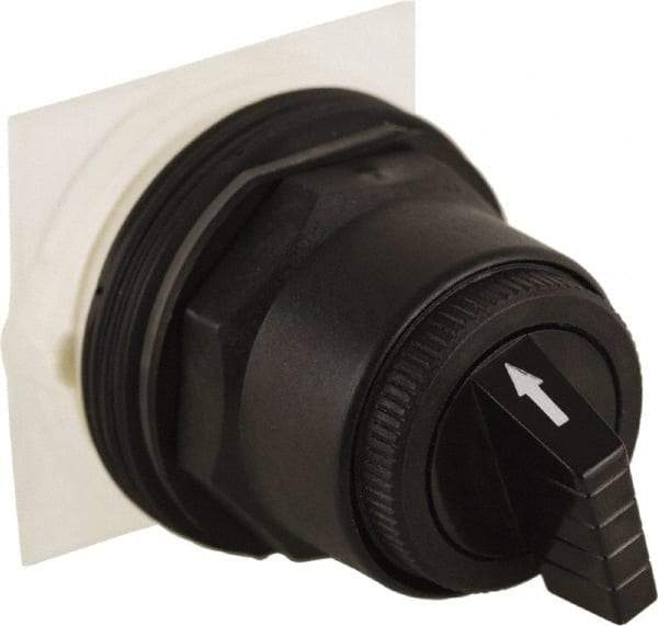 Schneider Electric - 30mm Mount Hole, 4 Position, Knob and Pushbutton Operated, Selector Switch Only - Black, Maintained (MA), without Contact Blocks, Anticorrosive, Weatherproof, Dust and Oil Resistant - Industrial Tool & Supply