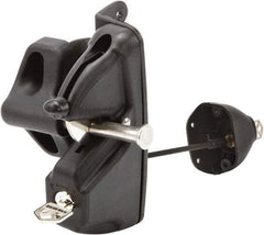 D&D Technologies - 4.410" Bar Latch Length, 2-1/4" High, Polymer Adjustable Gate Latch - Black Finish, 2.83" Bar Latch Projection, 1/2" Hole Diam - Industrial Tool & Supply