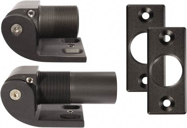 D&D Technologies - 2.16" Long x 2.16" Wide x 5/16" Thick, Gate Hinge - Aluminun, Anodized Aluminum Finish - Industrial Tool & Supply