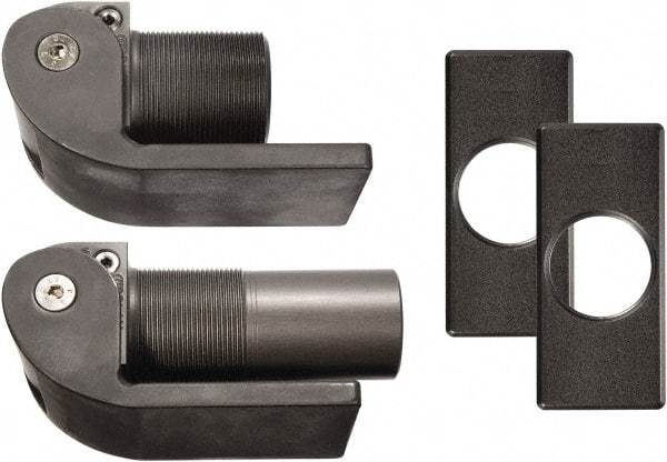 D&D Technologies - 2.16" Long x 2.16" Wide x 5/16" Thick, Gate Hinge - Steel, Anodized Aluminum Finish - Industrial Tool & Supply