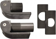 D&D Technologies - 2.16" Long x 2.16" Wide x 5/16" Thick, Gate Hinge - Steel, Anodized Aluminum Finish - Industrial Tool & Supply