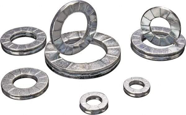 DISC-LOCK - 1-1/2", 2.196" OD, Zinc Flake, Steel Wedge Lock Washer - Grade 1010 Carbon Steel, 1.1518 to 1.528" ID - Industrial Tool & Supply