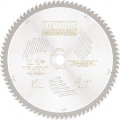 DeWALT - 12" Diam, 1" Arbor Hole Diam, 80 Tooth Wet & Dry Cut Saw Blade - High Speed Steel, Crosscut Action, Standard Round Arbor - Industrial Tool & Supply