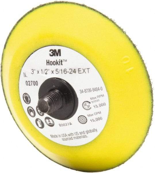 3M - 3" Diam Hook & Loop Disc Backing Pad - 15,000 RPM - Industrial Tool & Supply