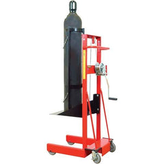 Wesco Industrial Products - 300 Lb Capacity, 40" Lift Height, Winch Steel Stacker Manually Operated Lift - Industrial Tool & Supply