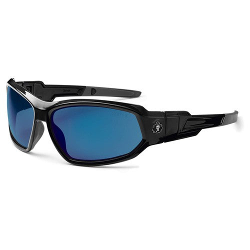 LOKI Blue Mirror Lens Black Safety Glasses // Goggles - Industrial Tool & Supply