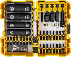 DeWALT - 35 Piece, Screwdriver Insert Bit Set - #1, #2 & #3 Phillips, 1/4 to 3/8" Hex, T20 & T25 Torx, #1, #2 & #3 Pozidriv, #1 to #3 Square Recess - Industrial Tool & Supply