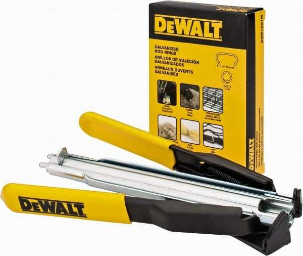 DeWALT - 7-1/2" OAL, Hog Ring Pliers - Curved Jaw, ABS/Rubber Handles - Industrial Tool & Supply
