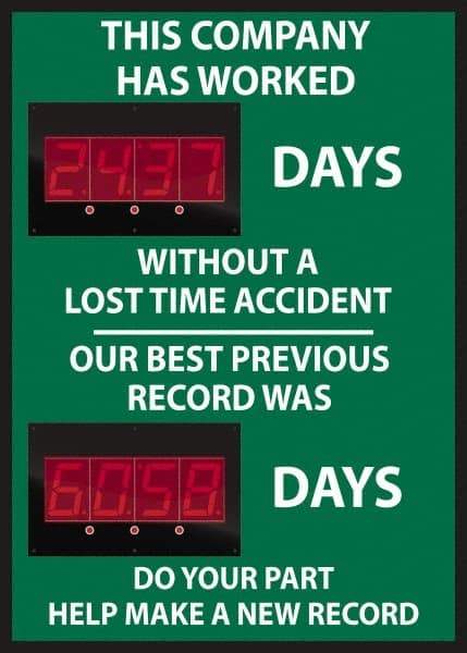 NMC - Scoreboards Scoreboard Type: Digital Scoreboard Legend: This Company Has Worked ____ Days Without A Lost Time Accident Our Best Previous Record Was _____ Days - Industrial Tool & Supply