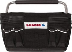 Lenox - 23 Pocket Black Ballistic Nylon Tool Bag - 19" Wide x 10" Deep x 12" High - Industrial Tool & Supply