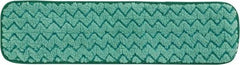 Rubbermaid - 469.9mm Long x 5-1/2" Wide Microfiber Dust Mop Pad - Green, Looped Head, Launderable - Industrial Tool & Supply