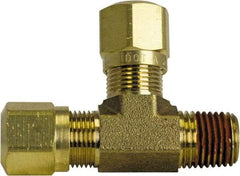 Cerro - 3/8" OD, Brass Male Run Tee - 150 Max Working psi, -40 to 200°F, Comp x MNPT x Comp Ends - Industrial Tool & Supply