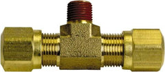Cerro - 3/8" OD, Brass Male Branch Tee - 150 Max Working psi, -40 to 200°F, Comp x Comp x MNPT Ends - Industrial Tool & Supply