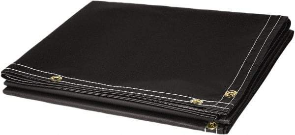 Steiner - 6' High x 6' Wide Vinyl Laminated Polyester Welding Curtain - Black, Grommet - Industrial Tool & Supply