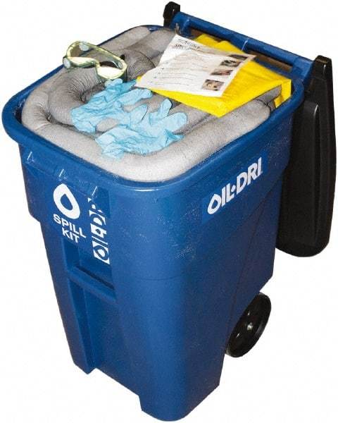 Oil-Dri - 50 Gal Capacity Universal Spill Kit - 50 Gal Plastic Mobile Spill Cart - Industrial Tool & Supply