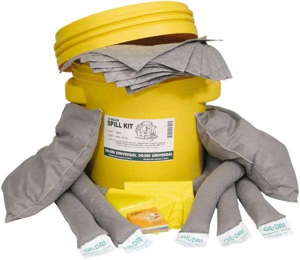 Oil-Dri - 20 Gal Capacity Universal Spill Kit - 20 Gal Plastic Overpack Container - Industrial Tool & Supply