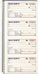 Adams Business Forms - 200 Sheet, 2-3/4 x 4-3/4", Receipt Book - Industrial Tool & Supply