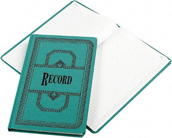 Boorum & Pease - 300 Sheet, 12-1/8 x 7-5/8", Record Rule Record/Account Book - Blue - Industrial Tool & Supply