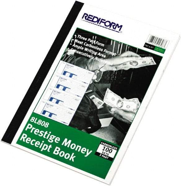 REDIFORM - 100 Sheet, 7 x 2-3/4", Receipt Book - Industrial Tool & Supply