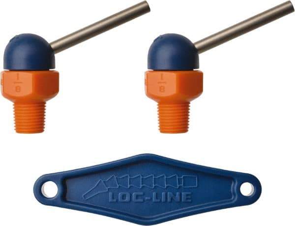 Loc-Line - 1/8" Hose Inside Diam, High-Pressure Coolant Hose Nozzle - NPT, for Use with Loc-Line Modular Hose System, 2 Pieces - Industrial Tool & Supply
