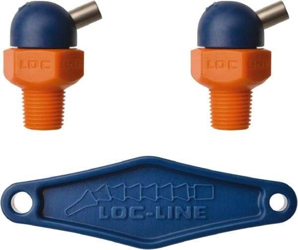 Loc-Line - 1/8" Hose Inside Diam x 5/32" Nozzle Diam, High-Pressure Coolant Hose Nozzle - NPT, for Use with Loc-Line Modular Hose System, 2 Pieces - Industrial Tool & Supply