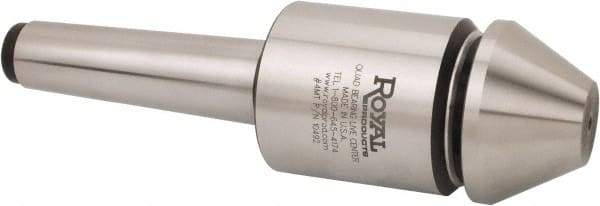 Royal Products - MT5 Morse Taper, 2.45" Head Diam Live Center - 5,000 Max RPM, 2.78" Head Length, 2-1/2" Point Diam, 1.58" Point Len, 1,905 Lb Max Workpc, Bull Nose Point - Industrial Tool & Supply