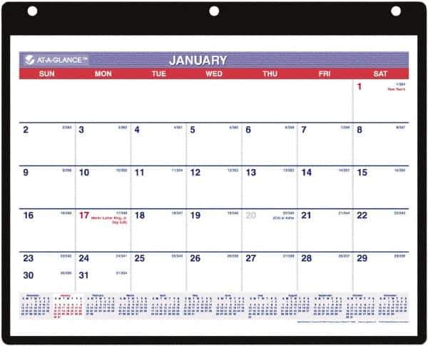 AT-A-GLANCE - 12 Sheet, 11 x 8-1/4", Wall Calendar - Industrial Tool & Supply