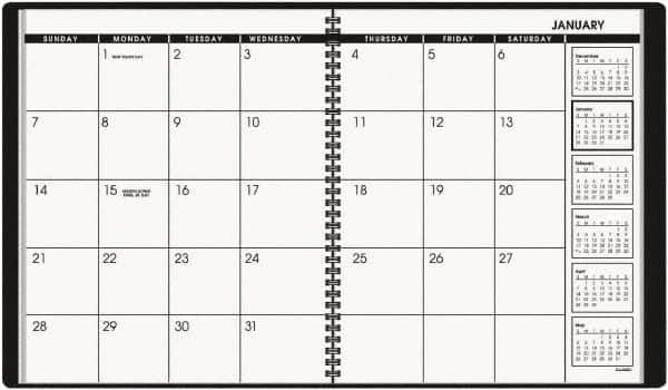 AT-A-GLANCE - 26 Sheet, 9 x 11", Planner Appointment Book - Black - Industrial Tool & Supply