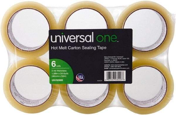 UNIVERSAL - 2" Wide x 3mm Thick x 55 yds Long, 93000 Box Sealing & Label Protection Tape - Clear - Industrial Tool & Supply