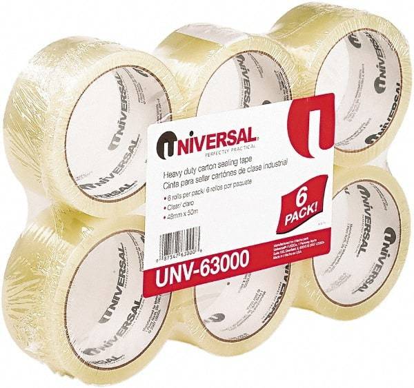 UNIVERSAL - 2" Wide x 1.85mm Thick x 55 yds Long, 63000 Box Sealing & Label Protection Tape - Clear - Industrial Tool & Supply