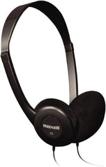 Maxell - Reusable, Over the Head Stereo Headphones - Black Cup - Industrial Tool & Supply