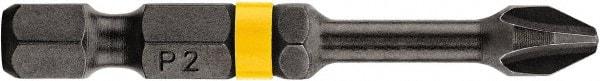 DeWALT - #2 Phillips Screwdriver Bit - 1/4" Hex Drive, 2" OAL - Industrial Tool & Supply