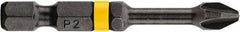 DeWALT - #2 Phillips Screwdriver Bit - 1/4" Hex Drive, 2" OAL - Industrial Tool & Supply