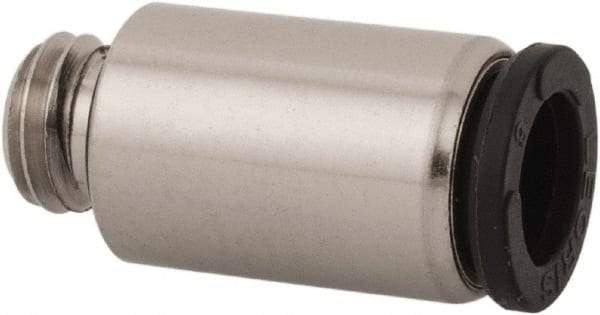 Legris - 4mm Outside Diam, M5x0.8 Metric, Nickel Plated Brass Push-to-Connect Tube Male Connector with Internal Hex - 290 Max psi, Tube to Metric Thread Connection, Nitrile O-Ring - Industrial Tool & Supply