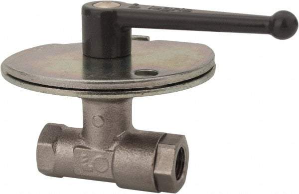 Legris - 3/8" Pipe, Female Port, Nickel Plated Brass Standard Ball Valve - Inline - One Way Flow, FBSPP x FBSPP Ends, Lever Handle, 580 WOG - Industrial Tool & Supply
