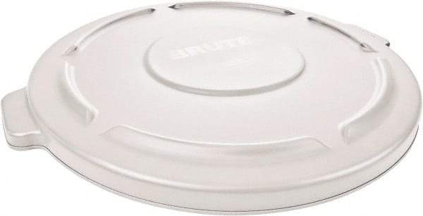 Rubbermaid - Round Lid for Use with 32 Gal Round Trash Cans - White, Low-Density Polyethylene, For Brute Trash Cans - Industrial Tool & Supply