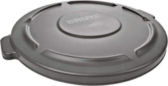 Rubbermaid - Round Lid for Use with 32 Gal Round Trash Cans - Gray, Low-Density Polyethylene, For Brute Trash Cans - Industrial Tool & Supply