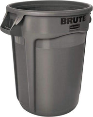 Rubbermaid - 20 Gal Gray Round Trash Can - Polyethylene, 22.91" High - Industrial Tool & Supply