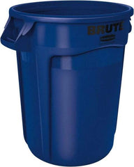 Rubbermaid - 20 Gal Blue Round Trash Can - Polyethylene, 22.94" High - Industrial Tool & Supply