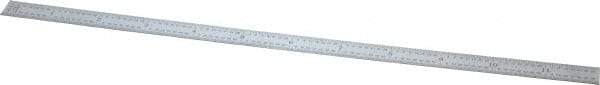 General - 12" Long, 1/100, 1/64, 1/32, 1/10" Graduation, Flexible Steel Rule - 5R Graduation Style, 15/32" Wide, Silver, Satin Chrome Finish - Industrial Tool & Supply