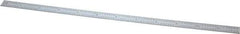 General - 12" Long, 1/100, 1/64, 1/32, 1/10" Graduation, Flexible Steel Rule - 5R Graduation Style, 15/32" Wide, Silver, Satin Chrome Finish - Industrial Tool & Supply