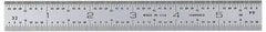 General - 6" Long, 1/64, 1/32, 1/16, 1/8" Graduation, Rigid Steel Rule - 4R Graduation Style, 3/4" Wide, Silver, Satin Chrome Finish - Industrial Tool & Supply