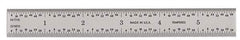 General - 6" Long, 1/64, 1/32, 1/16, 1/8" Graduation, Rigid Steel Rule - 4R Graduation Style, 3/4" Wide, Silver, Satin Chrome Finish - Industrial Tool & Supply